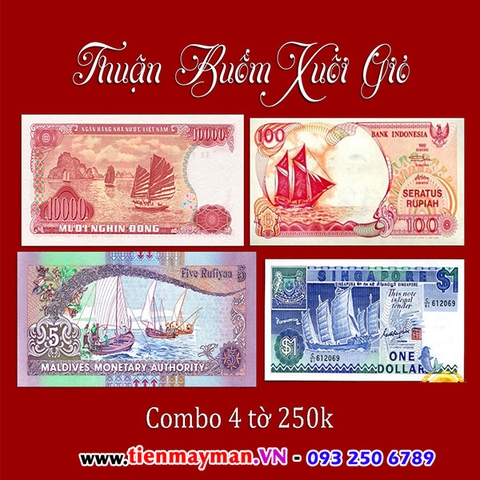 Combo 4 Tờ Tiền Thuận Buồm Xuôi Gió