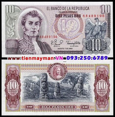 Colombia 10 Pesos 1980 UNC