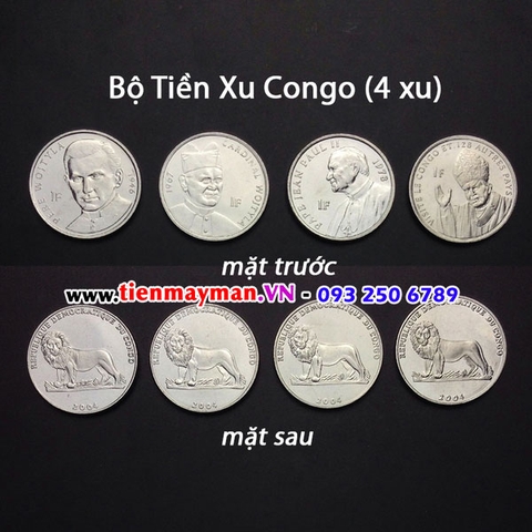 Bộ tiền xu Congo 4 xu