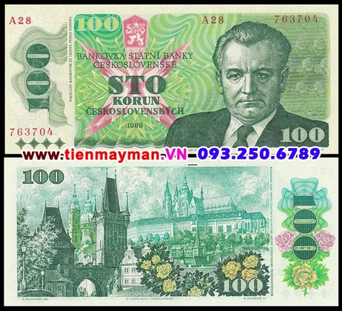 Czechoslovakia - Tiệp Khắc 100 Korun 1989 UNC