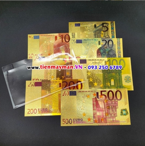 Trọn Bộ Tờ EURO Mạ Vàng Sang Chảnh Plastic 7 TỜ - Từ 5 - 500 EURO