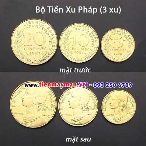 Bộ tiền xu Pháp 3 xu