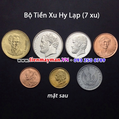 Bộ tiền xu Hy Lạp 7 xu