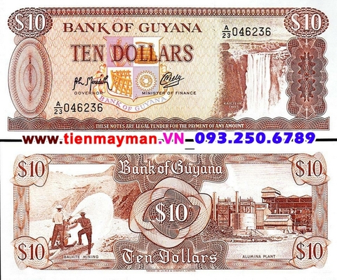 Guyana 10 dollar 1992 UNC