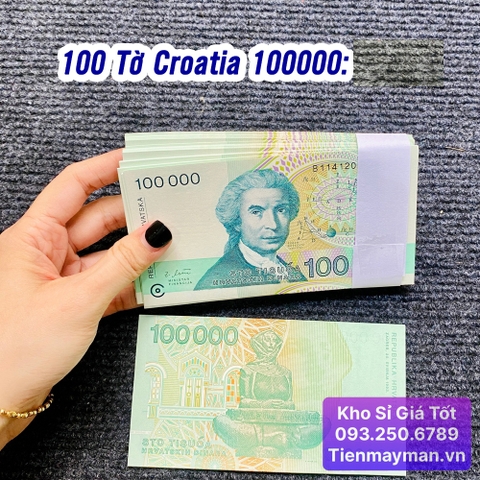 100 Tờ Tiền Croatia 100000 Dinara
