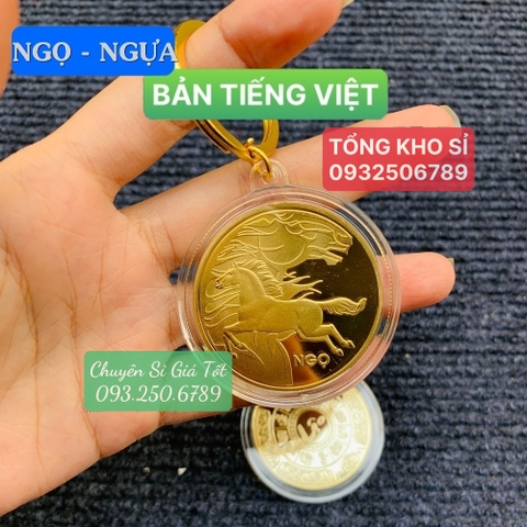 Móc khóa đồng xu con Ngựa cho người tuổi Ngọ