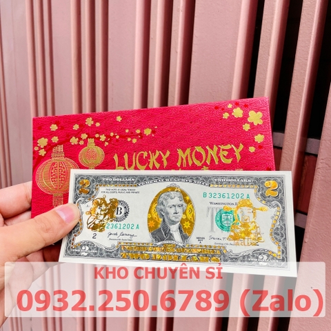 Tiền 2 USD Thần Tài Mạ Vàng 3D
