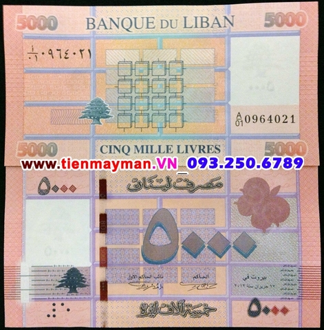 Li băng 5000 Livres 2013 UNC