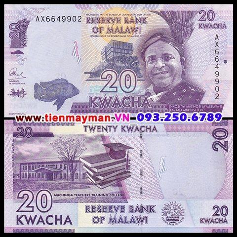 Malawi 20 Kwacha 2016 UNC