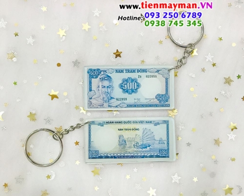 MÓC KHÓA HÌNH TIỀN XƯA - Tờ tiền 500 đồng Trần Hưng Đạo