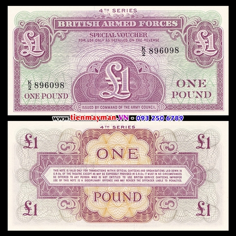 Tiền quân đội Anh - England 1 Pound UNC
