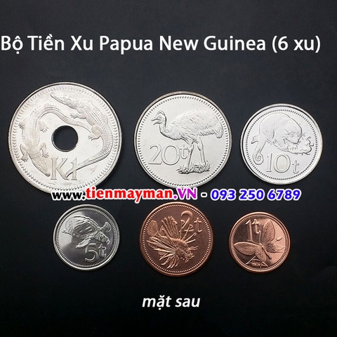 Bộ tiền xu Papua New Guinea 6 xu