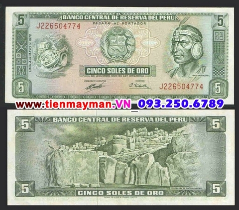 Peru 5 soles 1975 UNC