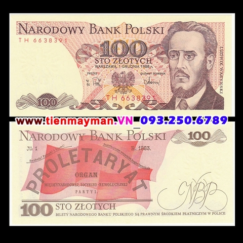 Poland -Ba Lan 100 Zlotych 1992 UNC