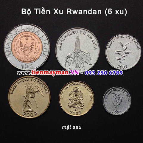 Bộ xu Rwanda 6 xu