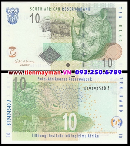 South Africa - Nam Phi 10 Rand 2009 UNC