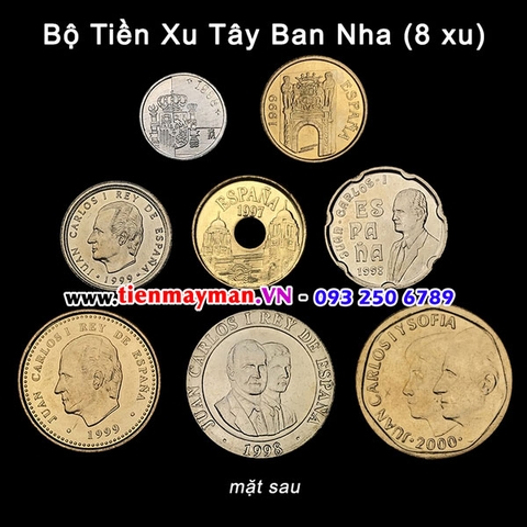 Bộ tiền xu Spain 8 xu