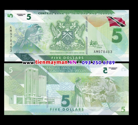 Trinidad and Tobago 5 Dollar 2020 UNC Polymer