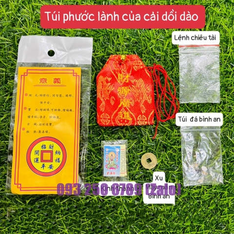 Túi Phước Lành Chiêu Hút Tài Lộc Của Cải Dồi Dào Cầu Bình An May Mắn Để Túi Sách, Bóp Ví, Tủ Đồ