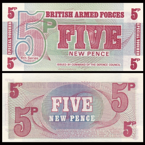 Tiền quân đội Anh - England 5 Pence UNC