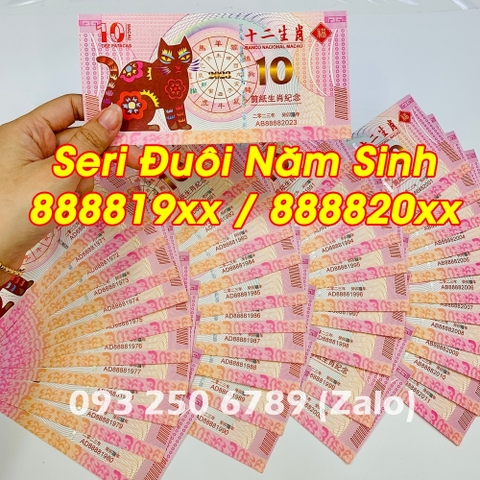 Tiền con mèo 10 Macao lưu niệm SERI NĂM SINH