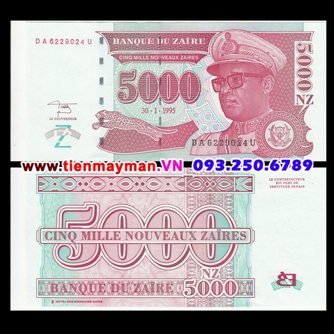 Zaire 5000 Makuta 1995 UNC