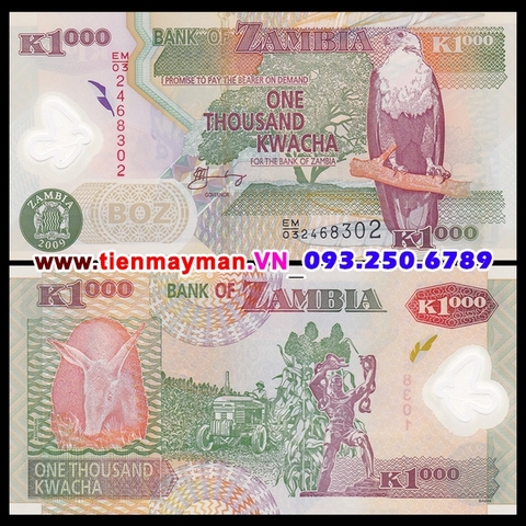 Zambia 1000 Kwacha 2011 UNC polymer