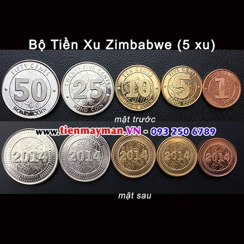 Bộ tiền xu Zimbabwe 5 xu