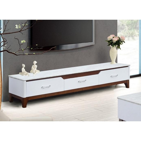 Kệ tivi gỗ tự nhiên sơn trắng KTV18