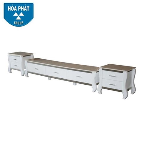 Bộ Kệ tivi gỗ tự nhiên sơn trắng KTV90-1 + KTV90-2