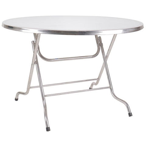 Bàn ăn inox mặt tròn chân gấp BT1150