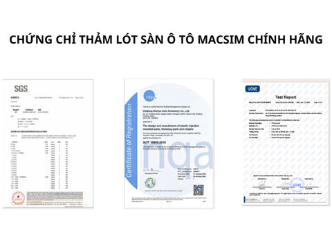 CHỨNG CHỈ THẢM LÓT SÀN Ô TÔ MACSIM CHÍNH HÃNG - ĐẠI LÝ ỦY QUYỀN & CAM KẾT TỪ NHÀ SẢN XUẤT 