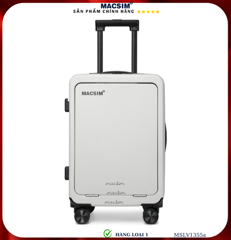 Vali cao cấp Macsim SMLV1355a cỡ 20 inch màu trắng - Hàng loại 1