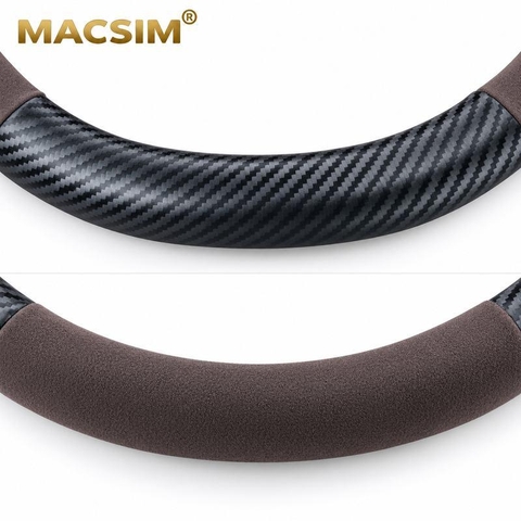 Bọc Vô Lăng Ô Tô Suzuki Celerio MACSIM – 8771 coffee – Da lộn + carbon