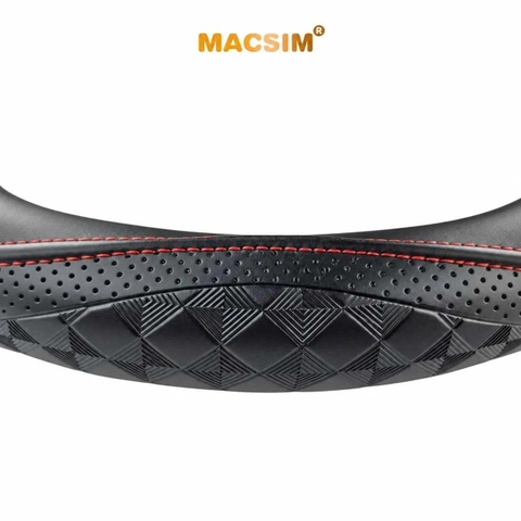 Bọc Vô Lăng Ô Tô Subaru Outback MACSIM – L38T tròn – Da thật màu đen. lõi silicon