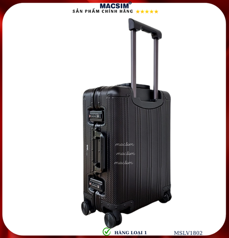 Vali hợp kim nhôm cao cấp Macsim MSLV1802 cỡ 20 inches màu đen hàng loại 1