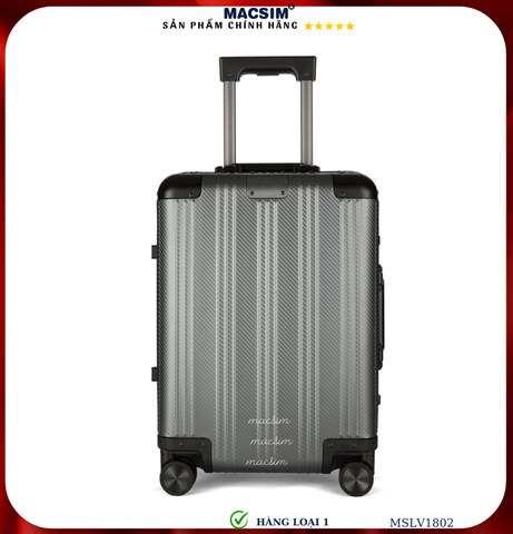 Vali hợp kim nhôm cao cấp Macsim MSLV1802 cỡ 20 inches màu xám/ ghi hàng loại 1