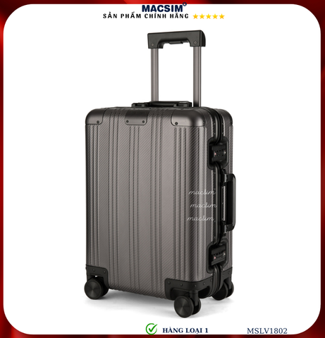 Vali hợp kim nhôm cao cấp Macsim MSLV1802 cỡ 20 inches màu gun hàng loại 1