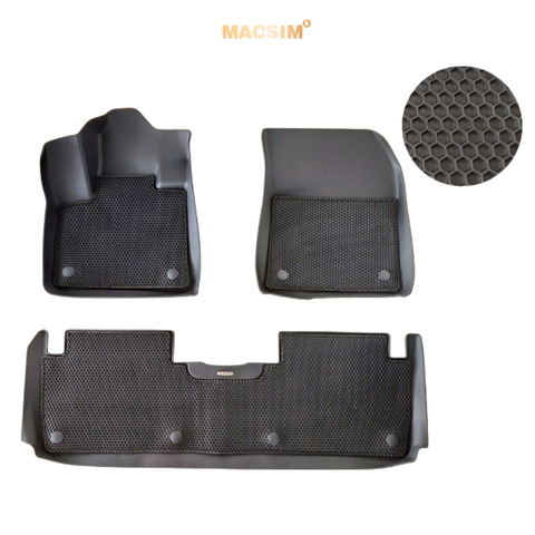 Thảm 2 lớp sd3 dạng lưới lục giác Peugeot 3008 (đen) 3 - bề mặt cao su siêu sạch - Macsim