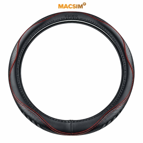 Bọc Vô Lăng Ô Tô Mazda Mazda 2 MACSIM – L38T tròn – Da thật, màu đen, lõi silicon