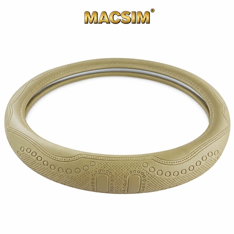 Bọc Vô Lăng Ô Tô MG ZS MACSIM – L611 – Da thật màu be. lõi silicon