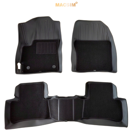Thảm lót sàn (sd4) ô tô 2 lớp cao cấp dành cho xe Toyota Cross 2020 - tới nay  nhãn hiệu Macsim chất liệu TPE màu đen