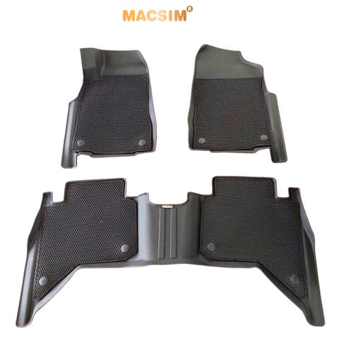 Thảm 2 lớp sd3 dạng lưới lục giác Isuzu Dmax 2015-2020 (D-max) màu đen bề mặt cao su siêu sạch nhãn hiệu Macsim