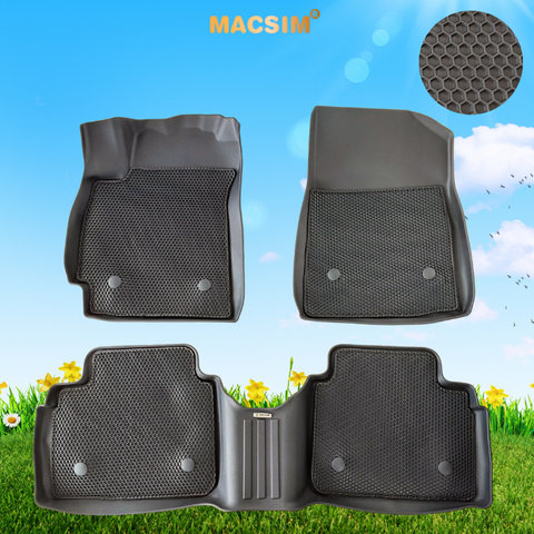 Thảm ô tô sd3 2 lớp dạng lưới lục giác Hyundai Elantra 2023+ (màu đen) - bề mặt cao su siêu sạch - Macsim