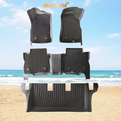Thảm sd1 2 lớp dạng lưới lục giác Toyota Innova / Fortuner 2005-2015 bề mặt cao su siêu sạch nhãn hiệu Macsimbề mặt cao su siêu sạch