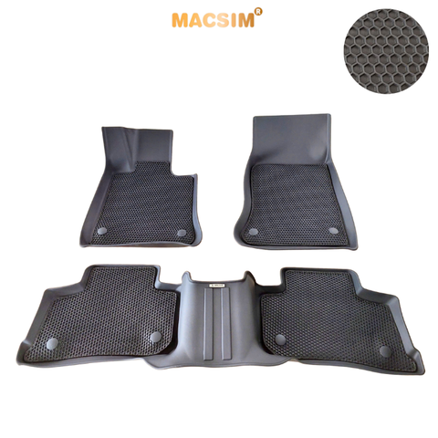 Thảm ô tô sd3 2 lớp dạng lưới lục giác Mercedes GLC 2023+ (đen) - bề mặt cao su siêu sạch - Macsim