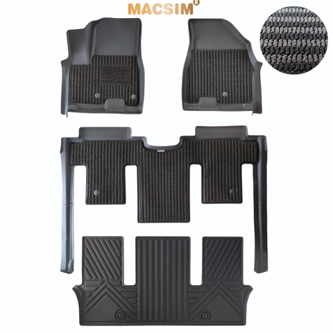 Thảm Lót Sàn 2 Lớp TPE Macsim Kia Sedona  2015- 2021 Chuẩn Form, Bền, Không Mùi (sd3 đen nâu ct)