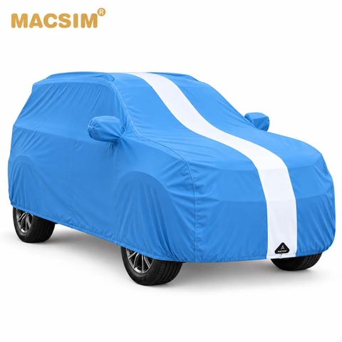 Bạt Phủ Xe ô tô SUV L – Thun Co Giãn Xanh Sọc Trắng, Ôm Form Xe