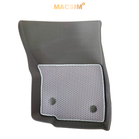 Thảm sd3 dạng lưới lục giác 2 lớp Mitsubishi Outlander 2013- 2024 (màu ghi)  bề mặt cao su siêu sạch nhãn hiệu Macsim