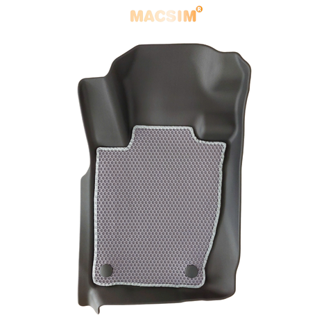 Thảm sd3 dạng lưới lục giác 2 lớp Mitsubishi Pajero sport chốt ngang (màu ghi)  bề mặt cao su siêu sạch nhãn hiệu Macsim